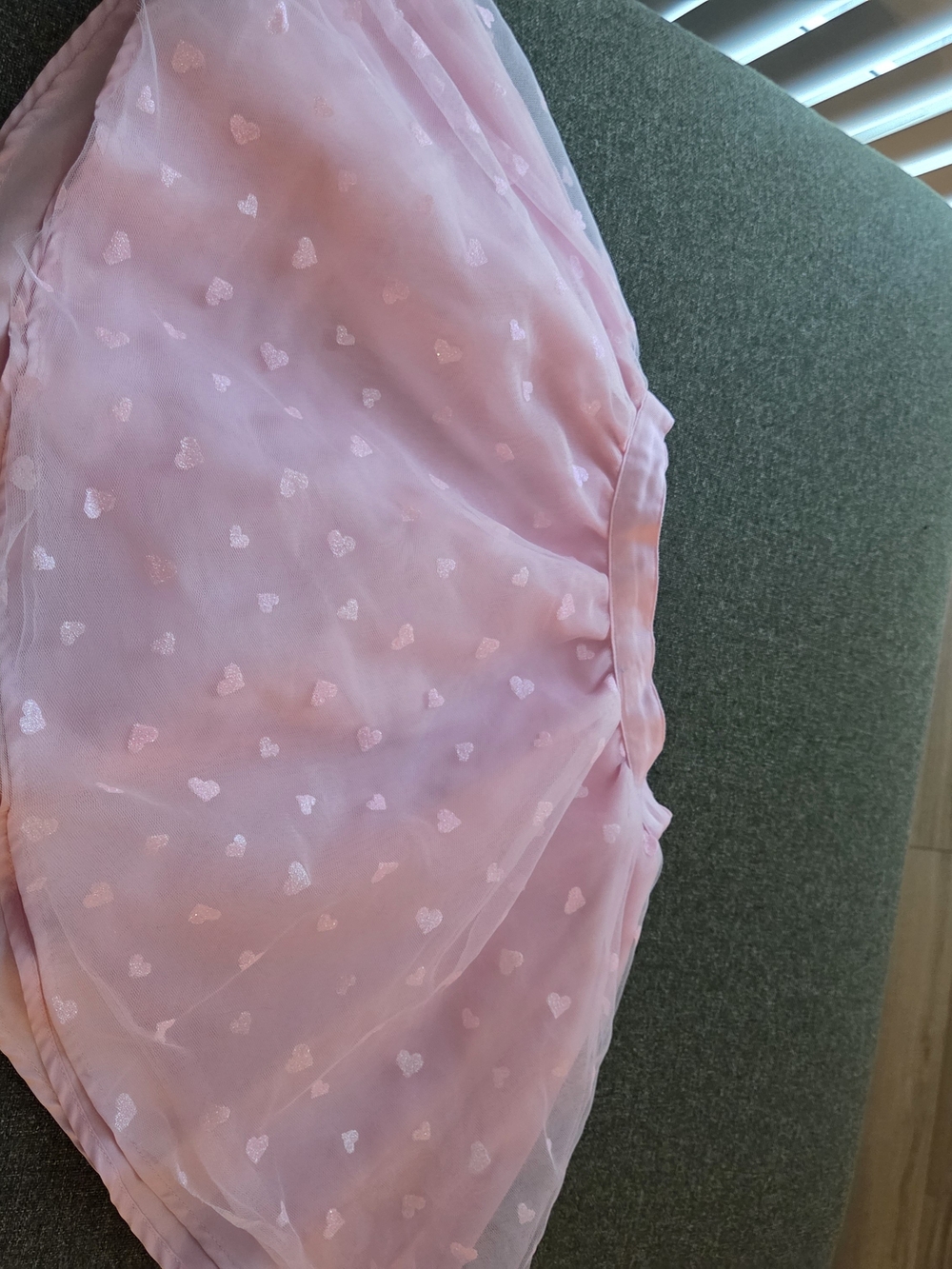 Janie And Jack Pink Heart Print Tulle Skirt